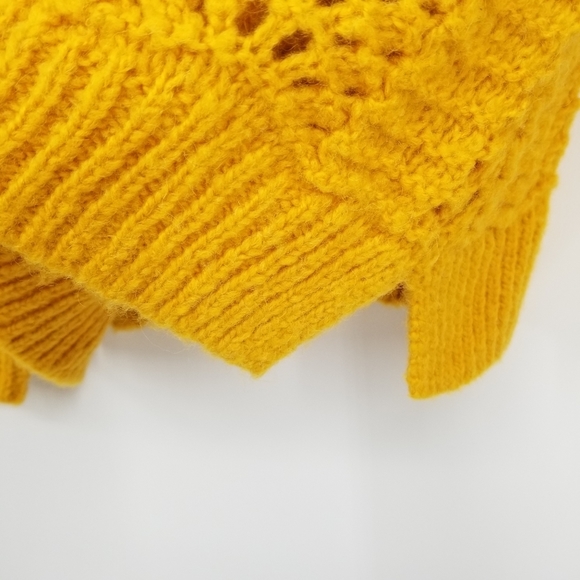 Madewell | Windermere Pointelle Knit Mustard Pullover Sweater - Picture 7 of 11